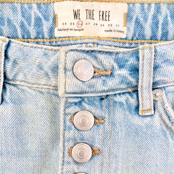 Free People Distressed Denim Mini Skirt Ripped - Picture 6 of 11